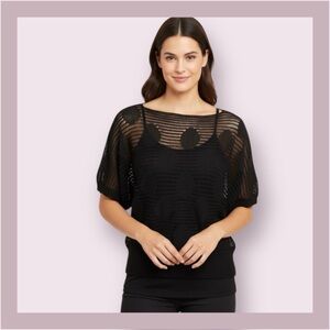 C’est Toi Black Sheer Top Size M